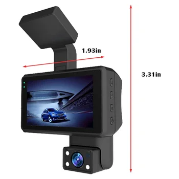 1080P HD automobilio prietaisų skydelio kamera Automobilio DVR vairavimo įrašymo įrenginys, 3,0 colio IPS ekrano prietaisų skydelio kamera, parkavimo monitorius, kilpos įrašymas
