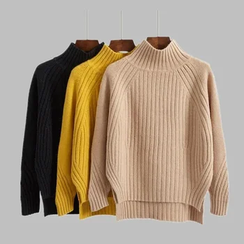 2023 Naujas kašmyro megztinis Moteriškas megztinis Vėžlys Megztinis Grynos spalvos džemperis ilgomis rankovėmis Laisvalaikio megztinis megztinis megztinis Pull Femme