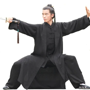 25 spalvos 3 vnt. Tai Chi uniforma Kung Fu švarkas ir kelnės su ilga liemene Kovos menų Wing Chun kostiumas