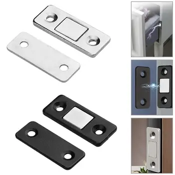 6Pcs/Set Magnetinė spintelė sugauna magneto durų sustojimus Paslėptos durys arčiau su varžtu sidabro/juodos spalvos spintos spintos 