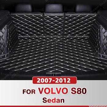 Automatinis pilnos aprėpties bagažinės kilimėlis Volvo S80 Sedanui 2007-2012 11 10 09 08 Automobilio bagažinės dangčio kilimėlis Salono apsaugos priedai