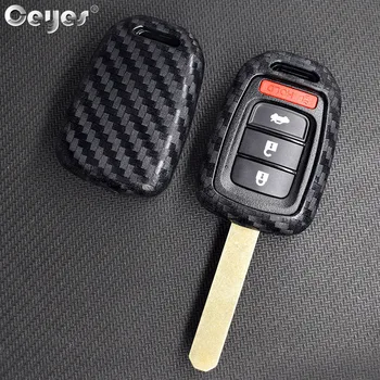 Ceyes Auto Protection Car Remote Key Covers Carbon Fiber Shell Cover Case for Honda Civic Accord Fit For CRV XRV HRV accessories
