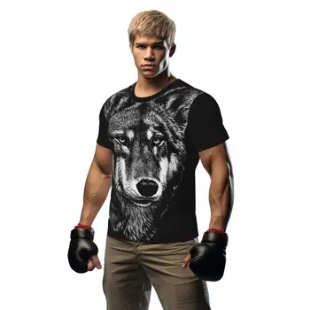 Howling Wolf Gym marškinėliai Animal Head Essentials marškinėliai Vyriški vintažiniai marškinėliai Vasaros marškinėliai trumpomis rankovėmis Grafiniai marškinėliai