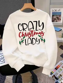 Mielas laiškas Mieli akvarelės drabužiai Moterys Kalėdų šventė Naujųjų metų megztiniai O-kaklo mada Moteriški grafiniai džemperiai