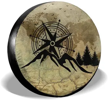 Nature Mountain Compass padangų dangtis Universalūs atsarginių ratų padangų dangčiai Ratų dangčiai priekabai