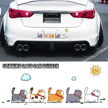 Naujas laipiojimo katės Automobilio lipdukas Juokingas gyvūnų stilius Vandeniui atsparūs lipdukai Dekoravimas Automobilio kėbulas Pagrindinis langas Kūrybiniai lipdukai Dekoras