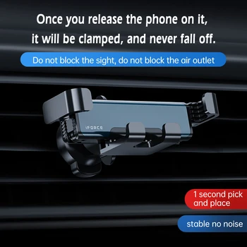 Ossky G2 gravitacinis automobilinio telefono laikiklis Oro ventiliacijos spaustukas Mobiliojo telefono stovas automobilyje GPS palaikymas iPhone 13 12 Pro