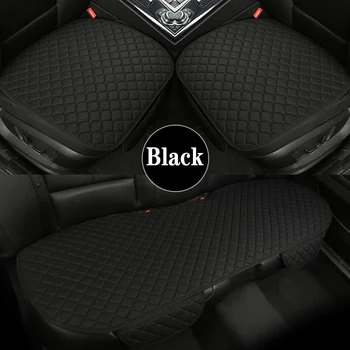 Pop Juodas linų automobilinės sėdynės užvalkalas Four Seasons Universalus priekinis galinis atlošas Automatinis kėdės atlošas Sėdynės pagalvėlės apsaugos padas