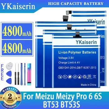 YKaiserin baterija BT53 BT53S skirta Meizu Pro 6 6S Pro6 Pro6S M570Q-S mobiliųjų telefonų baterijos + nemokami įrankiai