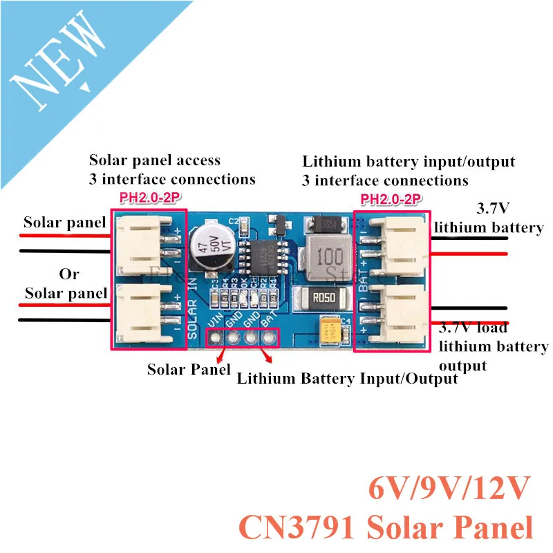 1S Cell Lithium Battery Charge Board CN3791 MPPT Solar Panel 3.7V 4.2V DC-DC reguliatoriaus valdiklio įkrovimo modulis 6V 9V 12V 2A