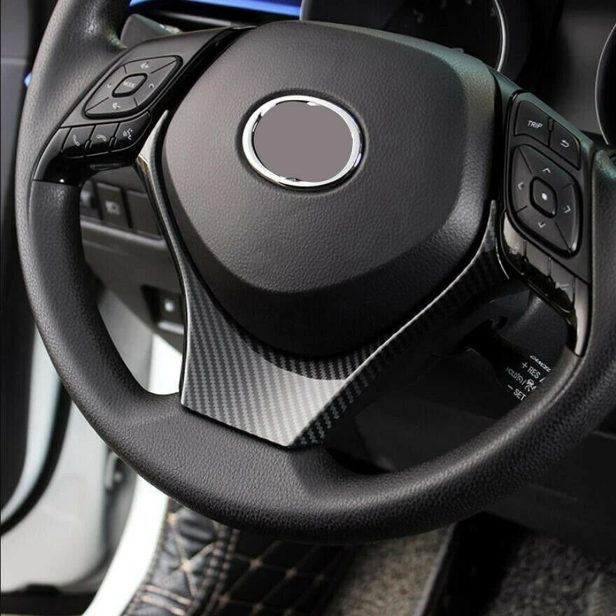 ABS anglies pluošto raštas Toyota CHR C-HR 2016-2018 automobilio vairo mygtuko rėmo dangtelio apdailai interjero aksesuarai
