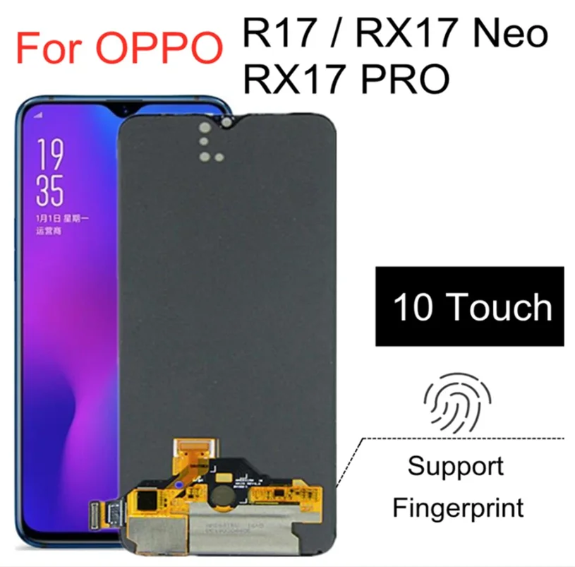 AMOLED Skirta OPPO RX17 Neo RX17PRO LCD ekranas Jutiklinio ekrano skaitmeninimo priemonės pakeitimas OPPO R17 RX17 Pro CPH1893 LCD