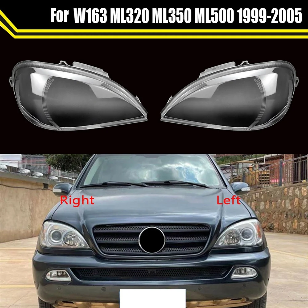 Automobilio priekinio žibinto objektyvo dangtelis Priekinio žibinto žibinto pakaitinis korpusas Mercedes-Benz W163 ML320 ML350 ML500 1999-2005 Left