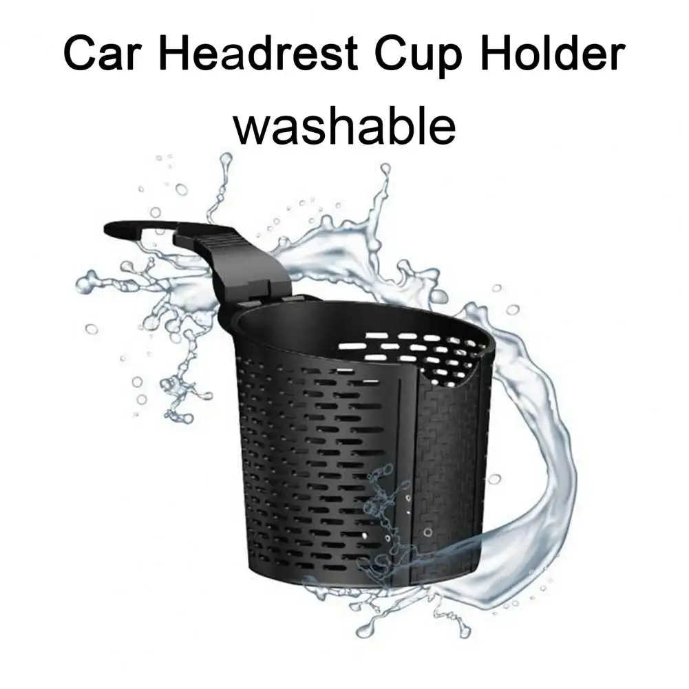 Automobilio puodelio laikiklio dėklas Puikus apdirbimo puodelio laikiklis Automobilio galvos atramos puodelio laikiklis Dėklas su kabliuko dizainu Universali automatinė gėrimų saugykla