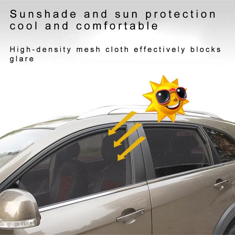 Automobilio šoninis langas Saulės atspalvis Saulės blokatorius automatiniam langui Apsaugokite nuo UV spindulių užuolaidų šoninį langą Apsauga nuo saulės automobilių interjero priedams