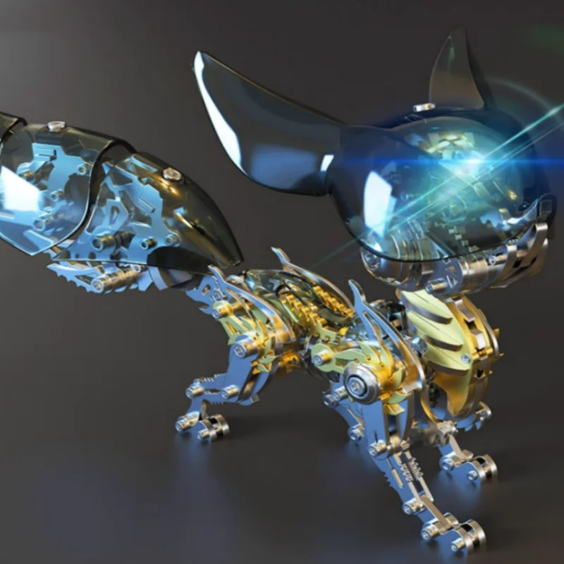 Black Fox 3D metaliniai galvosūkiai Mechaniniai Linglong Fox Mozi metalo modelių rinkiniai Steampunk surinkimo žaislas vaikams suaugusiems
