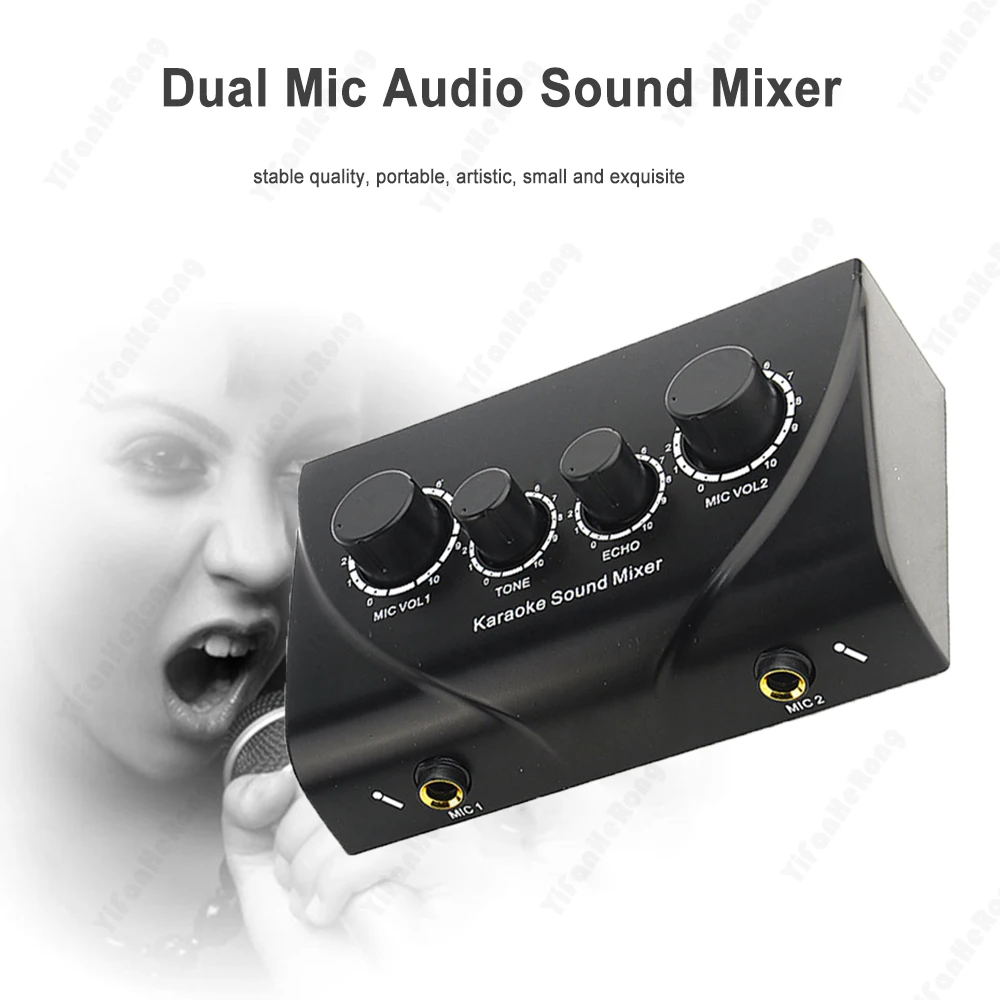 EU Plug Karaoke Sound Mixer Profesionali garso sistema Nešiojama skaitmeninė garso garso karaokės mašina Echo maišytuvo sistema