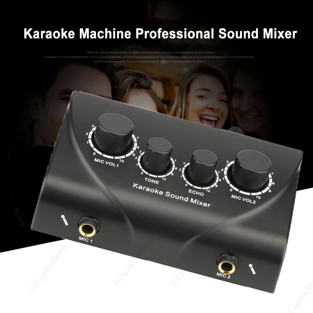 EU Plug Karaoke Sound Mixer Profesionali garso sistema Nešiojama skaitmeninė garso garso karaokės mašina Echo maišytuvo sistema
