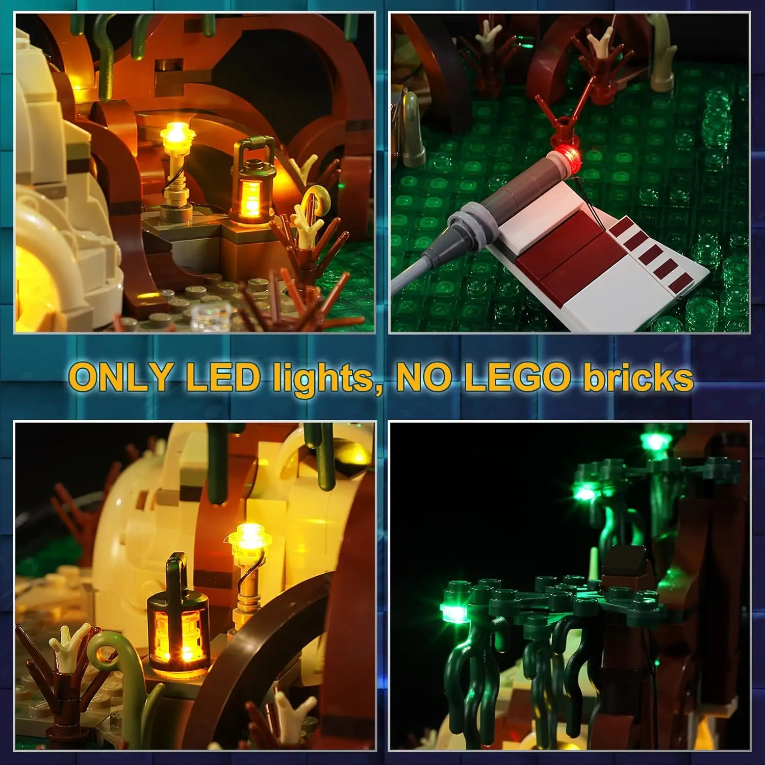 Hprosper LED žibintai, skirti 75330 Dagobah Jedi mokymas Diorama dekoratyvinė lempa su baterijų dėžute (neįskaitant 
