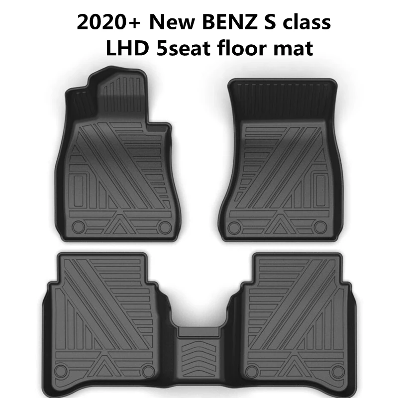 Naudokite Benz W223 S500S600 S450 automobilių kilimui Benz W223 automobilių grindų kilimėlis Benz W223 viso komplekto apdaila, tinkanti vandeniui atspariems grindų kilimėliams W223