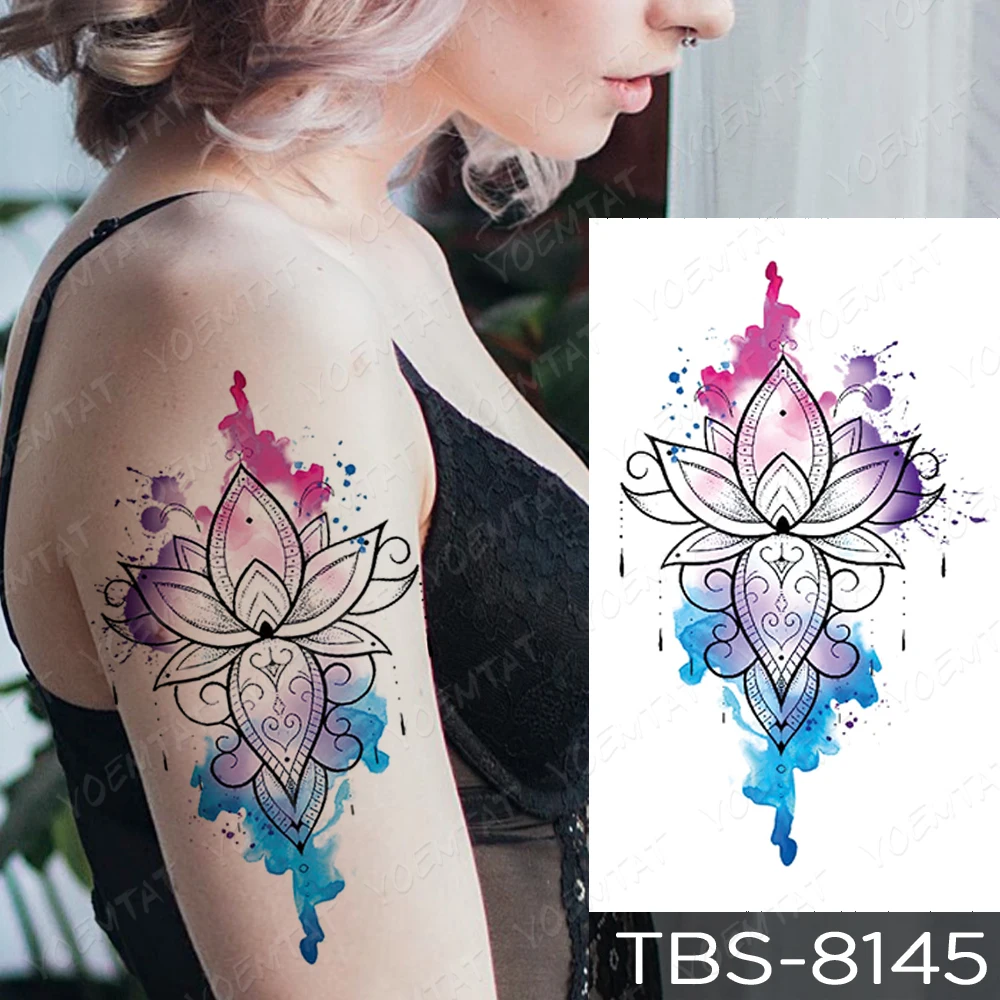 Neperšlampamas laikinas tatuiruotės lipdukas Rožės plunksna 