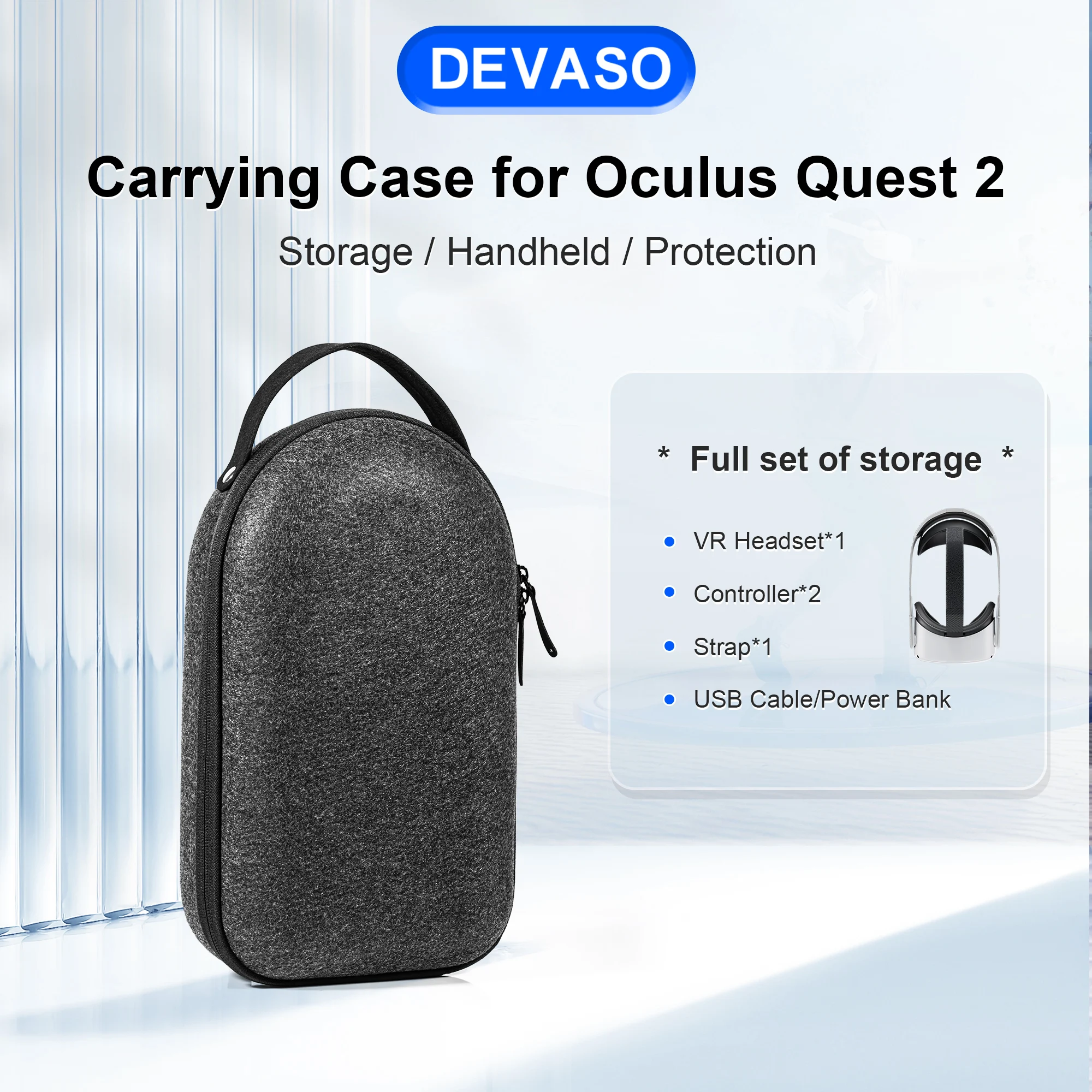 VR prabangus nešiojimo dėklas, skirtas Oculus Quest2 nešiojamam krepšio vairo lagaminui Meta Quest 3 priedai kelioninė dėžutė