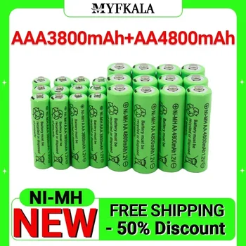 1.2V AA 4800mAh NI-MH įkraunamos baterijos+1.2 V AAA 3800 MAh perchageable baterija NI-MH baterija + nemokamas pristatymas