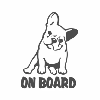 10.9X14.6CM Stiker Mobil Vinyl Decal Anjing Bulldog Perancis di Papan Kartun Car Stickers Pattern Applique Vinyl
