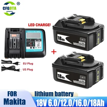100% BL1860 Įkraunama baterija 18 V 18000mAh ličio jonas skirtas Makita 18v baterijai BL1840 BL1850 BL1830 BL1860B LXT 400+Charger