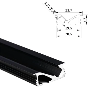 20x9mm (5vnt)Universalus apšvietimo sprendimas: LED aliuminio profilio kanalas spintelėms