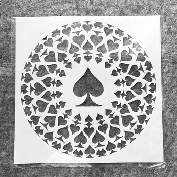 30*30cm Big Geometry Round Spade Pasidaryk pats sluoksniavimo trafaretai Sienų tapyba Iškarpų knyga Dažymas Reljefinis albumas Dekoratyvinis šablonas
