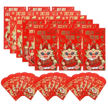 30/36Pcs Pavasario festivalio raudoni vokai Pavasario raudonas pakelis Kinijos laimingas pinigų turėtojas Drakono metai Pinigai Apgaubia piniginius vokus
