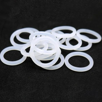 5-50vnt Maisto kokybės balto silikono O žiedo storis (CS) 1.5mm * OD 5-80mm žiedinės poveržlės tarpinės vandeniui atsparios ir izoliuotos