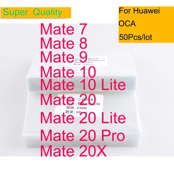50Pcs/Lot OCA optiniai skaidrūs klijai, skirti Huawei Mate 7 8 9 10 20 Lite Pro OCA klijai Lietimui jautrus ekranas Plėvelės laminavimas Remonto mate 20X