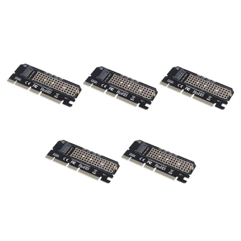 5X M.2 Nvme SSD NGFF į PCIE 3.0 x16 adapteris M rakto sąsajos plokštė Suppor PCI Express 2230-2280 dydis M.2 Visas greitis