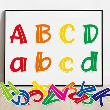 7 colių spalvingas skelbimų lentos raidžių rinkinys, kreidos lentos abėcėlės raidžių numeriai, iškarpų raidžių skaičių paketas klasės vakarėliui