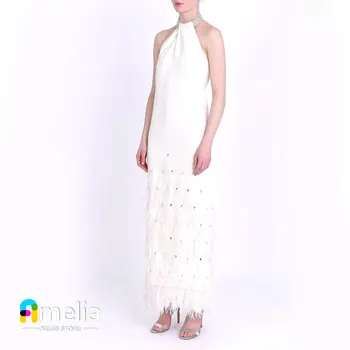 Amelia Halter Prom suknelė be rankovių kulkšnies ilgio vakarinė suknelė su vasaros moterų vestuvių vakarėlio oficialiais chalatais Arabija