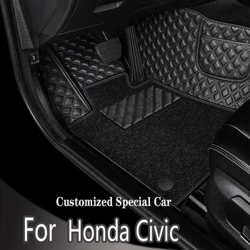 Automobilių grindų kilimėliai Honda Civic 2022-2023 Custom Auto Foot Pads Automobile Carpet Cover priedai