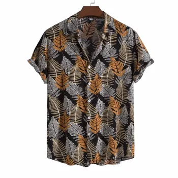 Camisas Para Hombre 2023 m. vasaros nauja vyrų mados tendencija Laisvalaikio dryžuoti marškiniai trumpomis rankovėmis Vyriški drabužiai