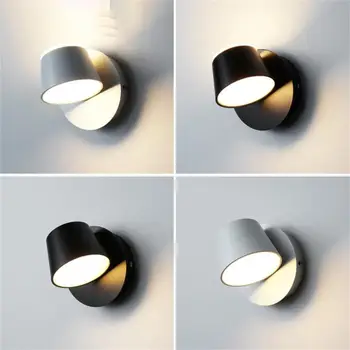 Creative Rotatable Wall Lights Nordic Bedroom Bedside LED Sieniniai šviestuvai Nauji dvigalviai akriliniai šviestuvai Home Deccor Reguliuojamas бра