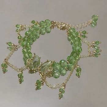 Harajuku stiliaus krištolo cirkono perlų karoliukų apyrankė moterims Mados vintažinis estetinis žavesys Rankų grandinėlės apyrankės papuošalų dovana