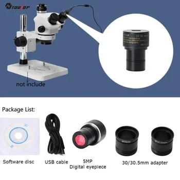HY-500M 5MP Cmos mikroskopo kamera Statinis dinaminis vaizdo fiksavimas su 30.5 30mm adapteriu USB mikroskopu
