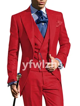 Individualizuotas vyriškas kostiumas Peak Lapel Groom Tuxedos Striukė Blazers Helovino kostiumas Elegantiškas prabangiam vyro kostiumui vestuvėms 51116