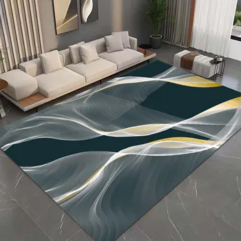 Išskirtinio dizaino kilimas svetainėje Šiaurės šalių prabangaus miegamojo kilimai Namų dekoravimas Sofos grindų kilimėliai Sutirštintas trumpas aksomas