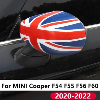 Juodos vėliavos automobilio durų galinio vaizdo veidrodėlių dangteliai MINI One Cooper S JCW F54 F55 F56 F57 F60 2020 2021 2022 2023 Priedai