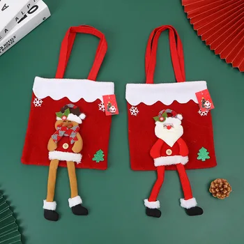 Kalėdinė rankinė Kalėdų senelis Meduolių vyras Saldainių dovanų krepšys Kalėdinis dovanų krepšys Laimingas 2024 m. Naujųjų metų linksmų kalėdinių dovanų turėtojai