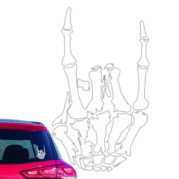 Kaukolės lipdukai automobiliams Neperšlampami saulės spinduliams Kaukolės rankinis automobilio lipdukas Universalus lipdukas transporto priemonėms Baltas automobilių dekoravimas