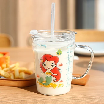 Kavos puodelis Vaikiškas pieno puodelis Stiklas Pagrindinis animacinis filmas Gėrimo puodelis Pusryčių puodelis Šiaudų puodelis 450ml puodeliai Vaiko Sippy puodelis Gėrimo indai