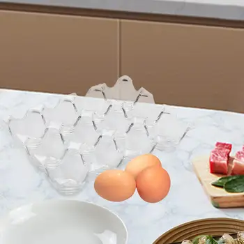 Kiaušinių dėklas Didelės talpos skaidrus kiaušinių laikiklis 12 tinklelių kiaušinių dėžutės Kiaušinių laikymo indas virtuvės lentynos stalčių spintelei