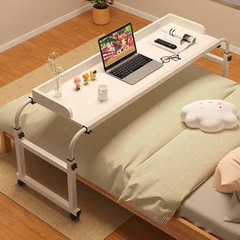 Kryžminis lovos staliukas Naktinis mobilus stalas mažas ant lovos miegamasis Pakeliamas kompiuterio stalas Tinginio studijų stalas